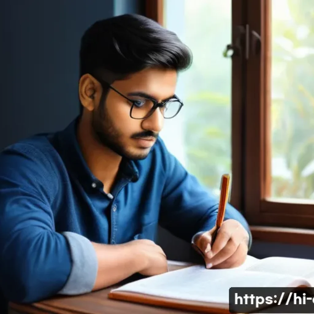CFP 시험에서 성공하는 노하우 - A focused Indian student studying at a quiet, cozy corner in a home setting, with natural daylight c...